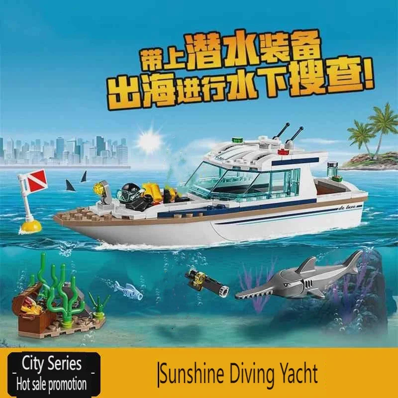 Model Kit Yacht - Série City 60221 Quebra-Cabeça de Montagem